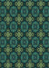 Patterned Deep Teal Green Rug, pat1760lblu