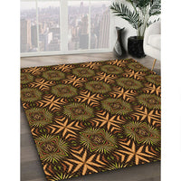 Patterned Black Brown Rug, pat1760org