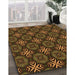 Patterned Black Brown Rug in Family Room, pat1760org