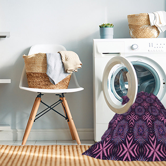 Machine Washable Transitional Orchid Purple Rug in a Washing Machine, wshpat1760pur