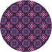 Square Machine Washable Transitional Orchid Purple Rug in a Living Room, wshpat1760pur