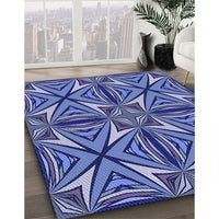 Patterned Sky Blue Rug, pat1761blu