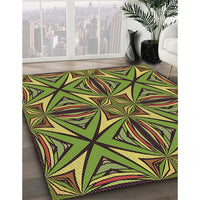 Patterned Pistachio Green Rug, pat1761brn