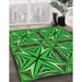 Patterned Dark Forest Green Rug in Family Room, pat1761grn