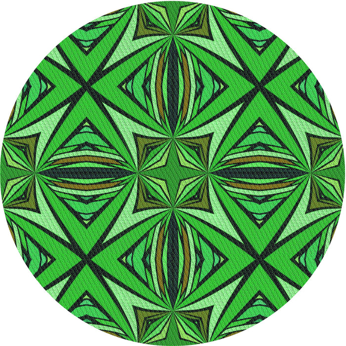 Square Machine Washable Transitional Dark Forest Green Rug in a Living Room, wshpat1761grn