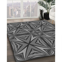 Patterned Dark Gray Black Rug, pat1761gry