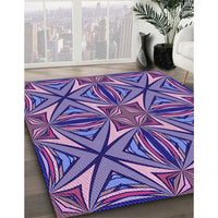 Patterned Bright Purple Rug, pat1761pur