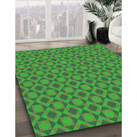 Patterned Lime Green Rug, pat1762grn