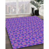 Patterned Blue Violet Purple Rug, pat1762pur