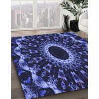 Patterned Midnight Blue Rug, pat1763blu