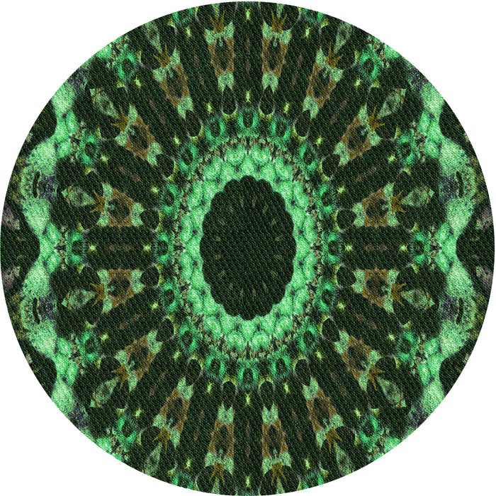 Square Patterned Dark Forest Green Rug, pat1763grn