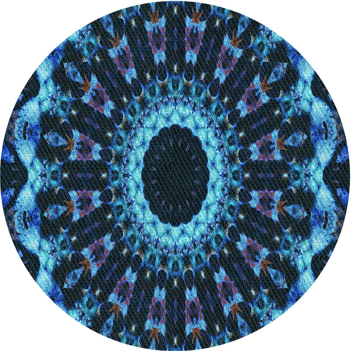 Square Machine Washable Transitional Blue Ivy Blue Rug in a Living Room, wshpat1763lblu