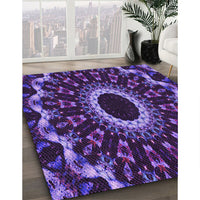 Patterned Purple Plum Purple Rug, pat1763pur