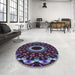 Round Patterned Lavender Purple Modern Rug in a Office, pat1763