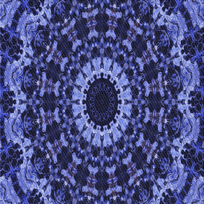 Round Patterned Midnight Blue Rug, pat1764blu