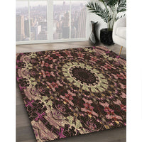 Patterned Red Rug, pat1764brn