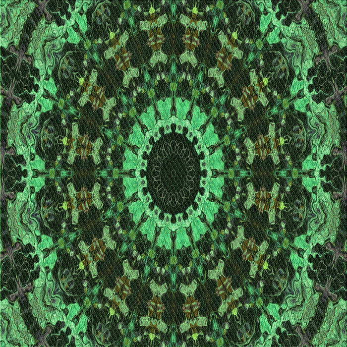 Round Machine Washable Transitional Dark Forest Green Rug, wshpat1764grn