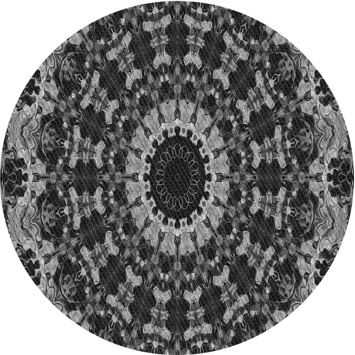 Square Patterned Charcoal Black Rug, pat1764gry
