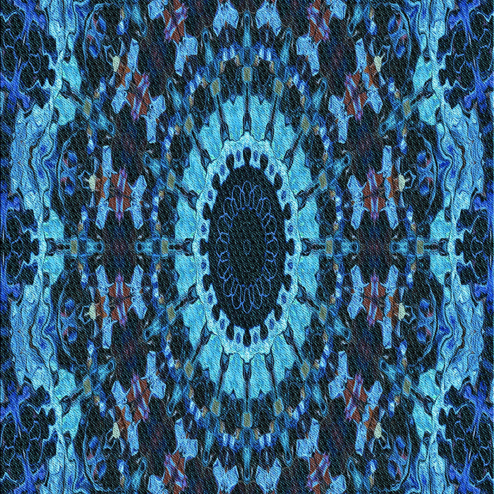 Machine Washable Transitional Deep-Sea Blue Rug, wshpat1764lblu