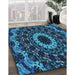 Machine Washable Transitional Deep-Sea Blue Rug in a Family Room, wshpat1764lblu