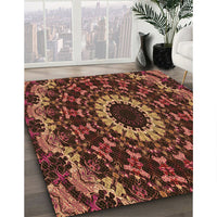 Patterned Red Red Rug, pat1764org