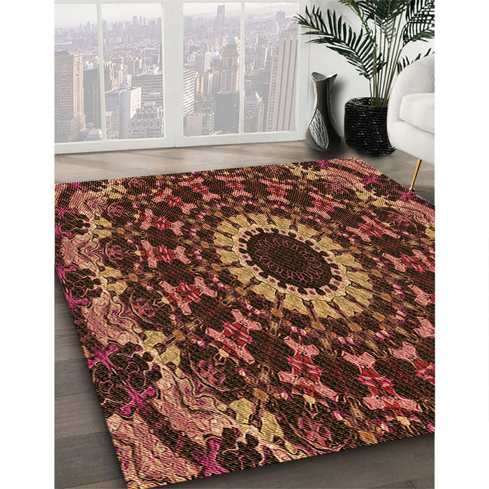 Machine Washable Transitional Red Rug in a Family Room, wshpat1764org