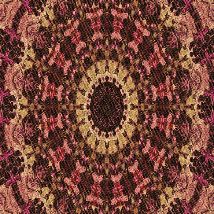 Round Patterned Red Red Rug, pat1764org