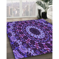 Patterned Jasmine Purple Rug, pat1764pur