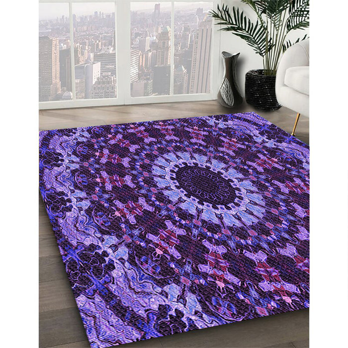 Machine Washable Transitional Jasmine Purple Rug in a Family Room, wshpat1764pur
