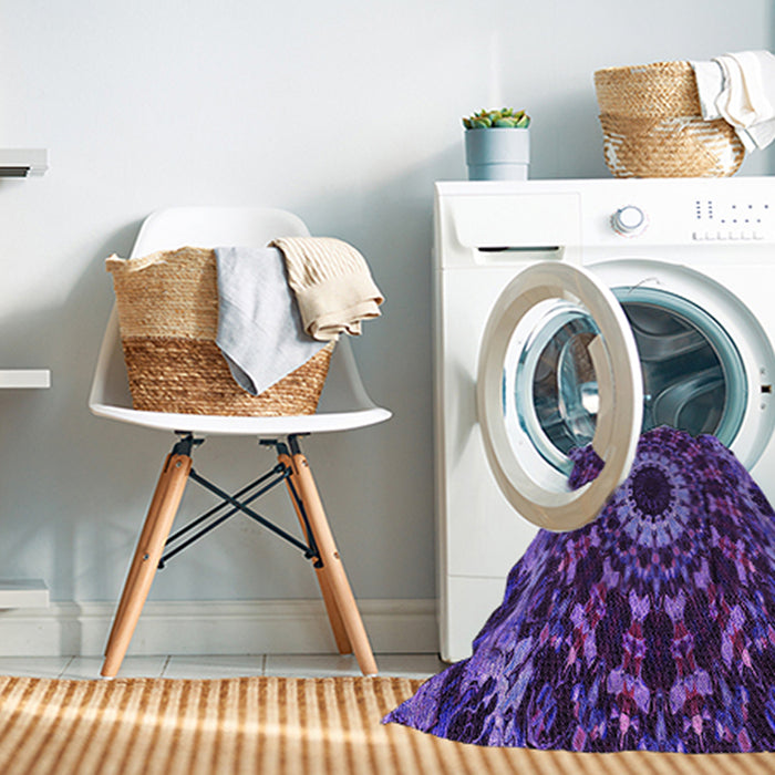 Machine Washable Transitional Jasmine Purple Rug in a Washing Machine, wshpat1764pur