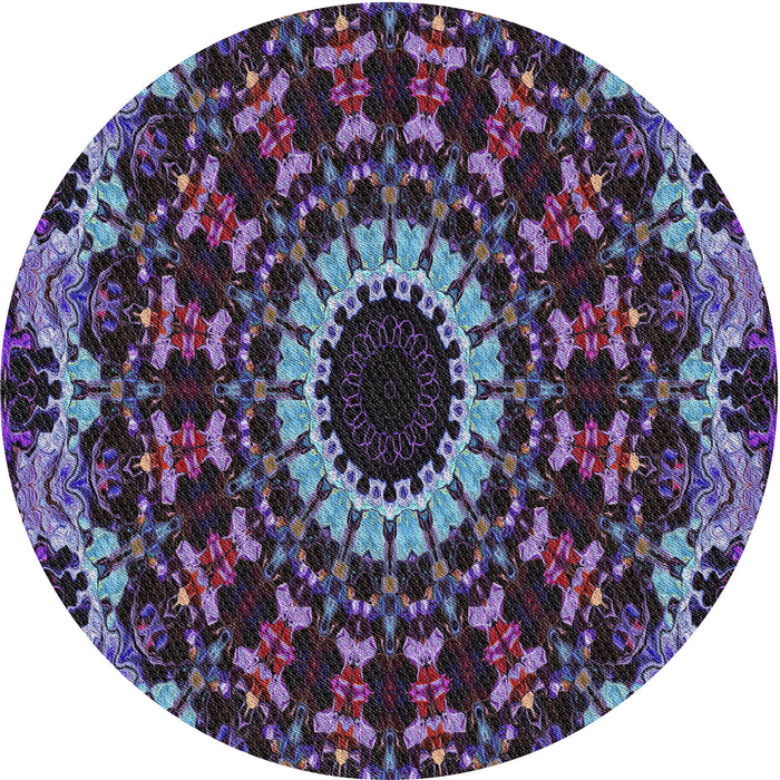 Sideview of Patterned Lavender Purple Modern Rug, pat1764