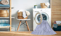 Machine Washable Transitional Lavender Blue Rug in a Washing Machine, wshpat1765blu