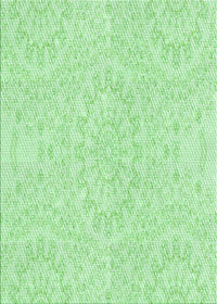 Machine Washable Transitional Light Green Rug, wshpat1765grn