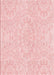 Machine Washable Transitional Pastel Red Pink Rug, wshpat1765rd