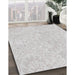 Patterned Dark Gray Novelty Rug in Family Room, pat1765