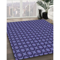 Patterned Medium Slate Blue Rug, pat1766blu