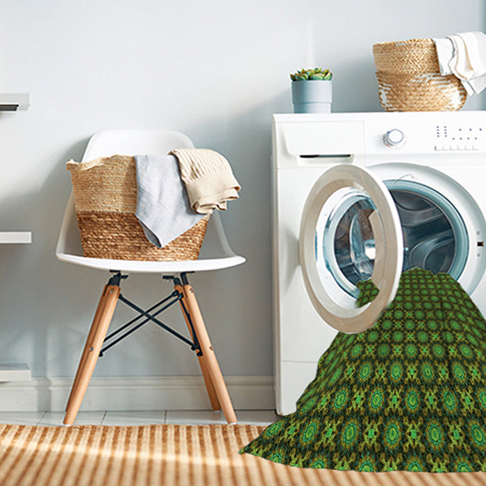Machine Washable Transitional Dark Forest Green Rug in a Washing Machine, wshpat1766grn