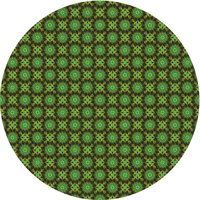 Square Patterned Dark Forest Green Rug, pat1766grn