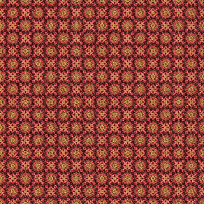 Round Patterned Red Rug, pat1766org