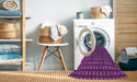 Machine Washable Transitional Dark Magenta Purple Rug in a Washing Machine, wshpat1766pur