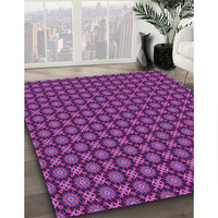 Patterned Dark Magenta Purple Rug, pat1766pur