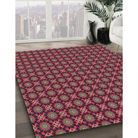 Patterned Rose Purple Novelty Rug, pat1766