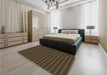 Patterned Midnight Gray Rug in a Bedroom, pat1767brn