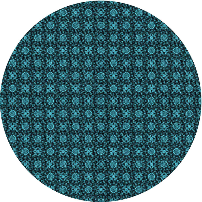 Square Patterned Deep Teal Green Rug, pat1767lblu