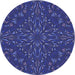 Square Patterned Denim Dark Blue Rug, pat1768blu