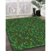 Machine Washable Transitional Dark Lime Green Rug in a Family Room, wshpat1768grn