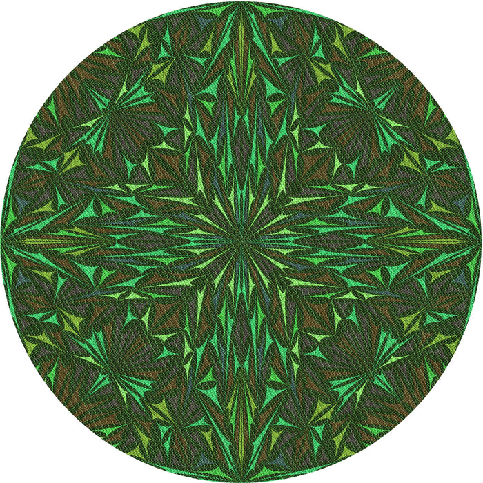 Square Patterned Dark Lime Green Rug, pat1768grn