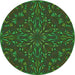 Square Patterned Dark Lime Green Rug, pat1768grn