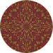 Square Patterned Red Rug, pat1768org