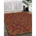 Patterned Red Rug in Family Room, pat1768org